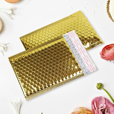 Emas Self Sealing Bubble Mail Bags Foil Ziplock Bags Dengan Tahan Kelembaban