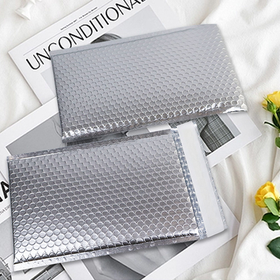 Silver Poly Mailers túi bong bóng bạc tự niêm phong Khóa chống ẩm