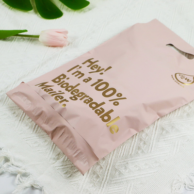 40mm-50mm Bibir PE D2W Custom Biodegradable Poly Mailers Dengan Tangan