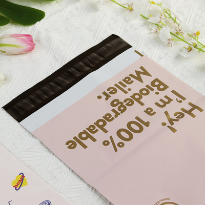 40mm-50mm Bibir PE D2W Custom Biodegradable Poly Mailers Dengan Tangan