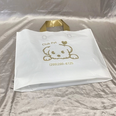 Bolsas de compras de soporte poliestampadas personalizadas con logotipo para ropa